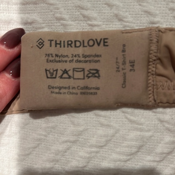 ThirdLove 24/7 Classic T-Shirt Bra Size 34E in Taupe - Picture 2 of 3
